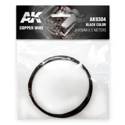 Copper Wire 0.45mm x 5 meters BLACK COLOR - AK Interactive AK9304
