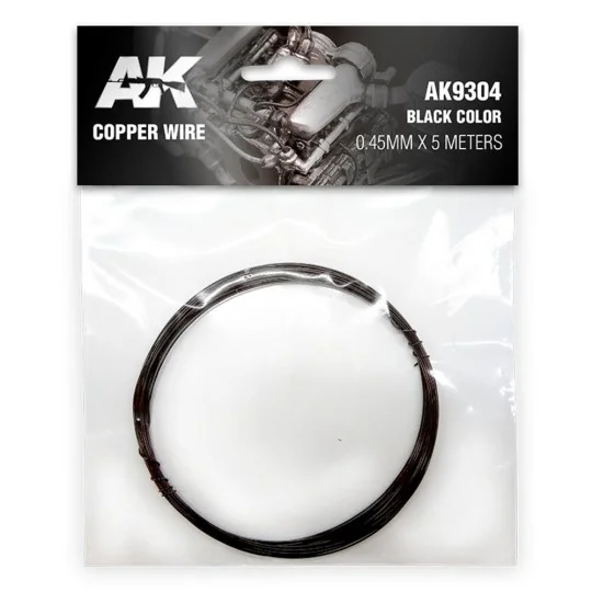 Copper Wire 0.45mm x 5 meters BLACK COLOR - AK Interactive AK9304