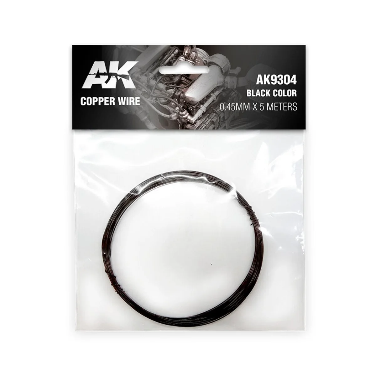 Copper Wire 0.45mm x 5 meters BLACK COLOR - AK Interactive AK9304