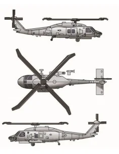 [NO_DESC] SH-60K Sea Hawk (6 aircraft), 1/350 - Trumpeter 06254