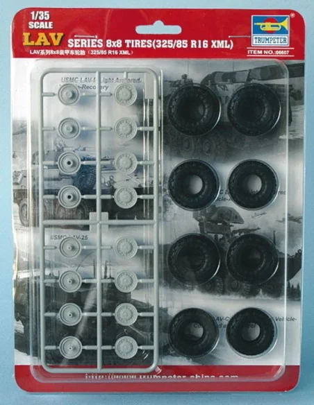 LAV Series 8x8 tires 325/85/R16 XML, 1/35 - Trumpeter 06607