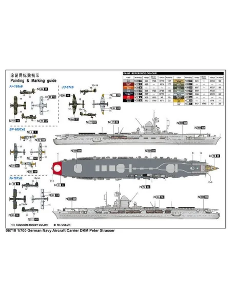 German Navy Aircraft Carrier DKM Peter Strasser, 1/700 - Trumpeter ...