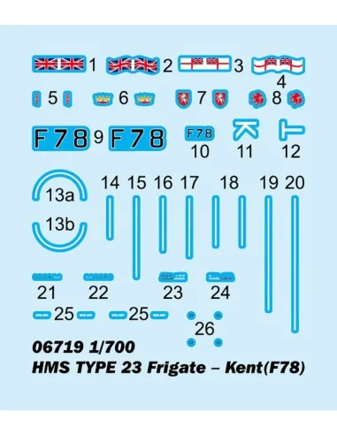 HMS TYPE 23 Frigate Kent(F78), 1/700 - Trumpeter 06719
