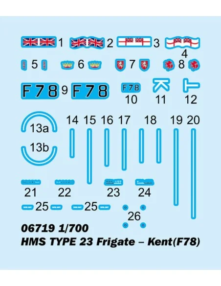 [NO_DESC] HMS TYPE 23 Frigate Kent(F78), 1/700 - Trumpeter 06719
