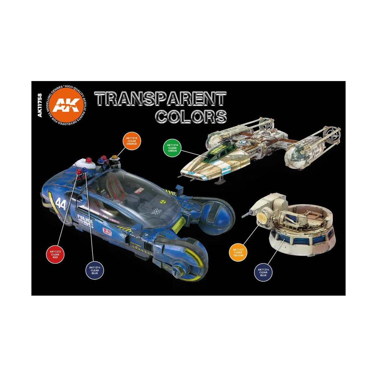 TRANSPARENT COLORS SET 3G - AK Interactive AK11758 TRANSPARENT COLORS SET 3G - AK Interactive AK11758