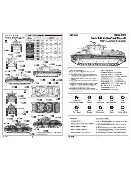 Soviet T-28 Medium Tank (Riveted), 1/72 - Trumpeter 07151