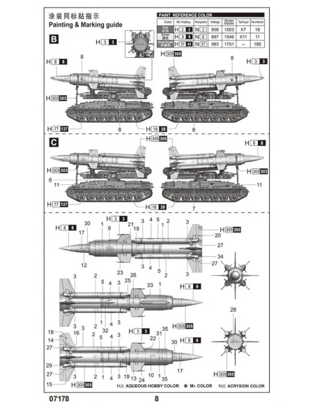 Soviet 2K11A TEL w/9M8M Missile "Krug-a"(SA-4 Ganef), 1/72 - Trumpe...