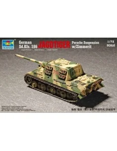 German Sd.Kfz 186 Jgdtiger wZimmerit Porsche gear, 1/72 - Trumpeter...