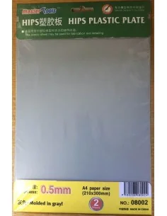 HIPS 0, 5mm plastic sheet(210mmx300mmx2pc - Master Tools 08002