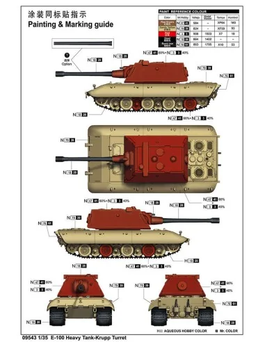 [NO_DESC] E-100 Heavy Tank -Krupp Turret, 1/35 - Trumpeter 09543