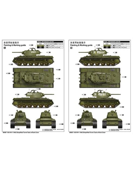 KV-1 1942 Simplified Turret Tank w/Tank Crew, 1/35 - Trumpeter 09597