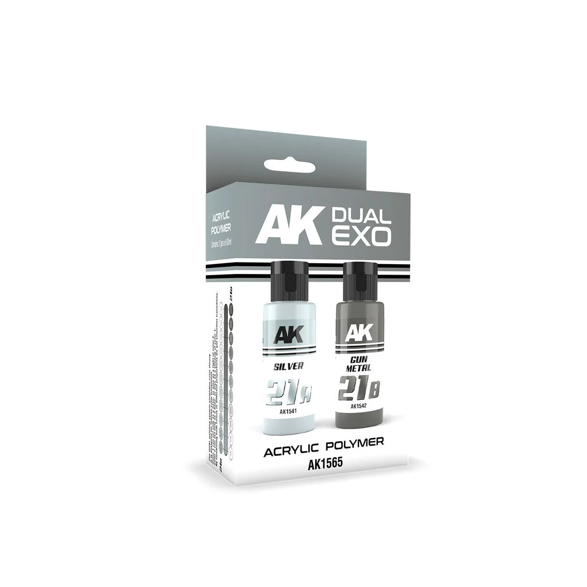 SILVER & GUN METAL DUAL EXO Set 21 - AK Interactive AK1565 SILVER & GUN METAL DUAL EXO Set 21 - AK Interactive AK1565