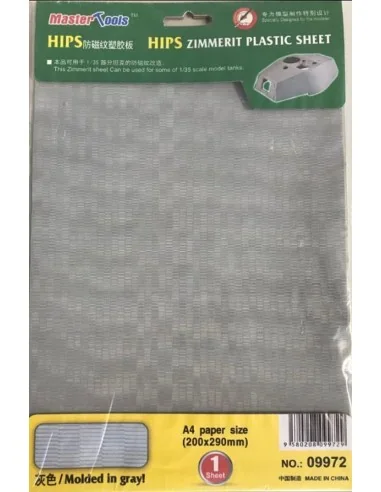 HIPS Zimmerit Plastic Sheet, Molded in gray, 1/35 - Master Tools 09972