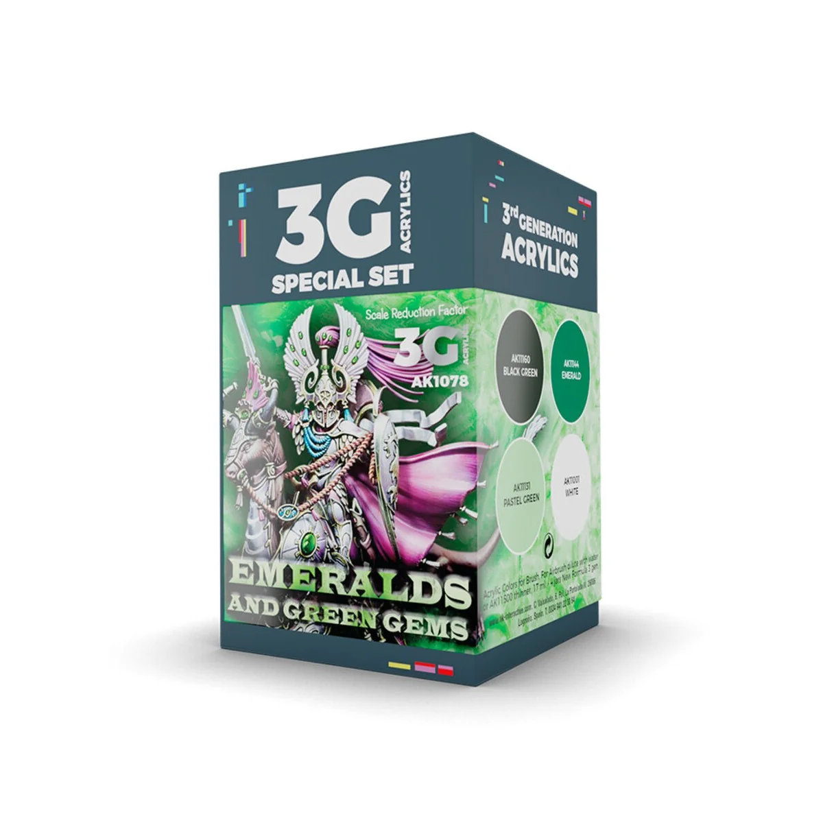WARGAME COLOR SET. EMERALDS AND GREEN GEMS - AK Interactive AK1078
