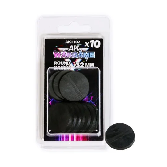 PLASTIC WARGAME BASES. ROUND BASE 32mm - AK Interactive AK1102