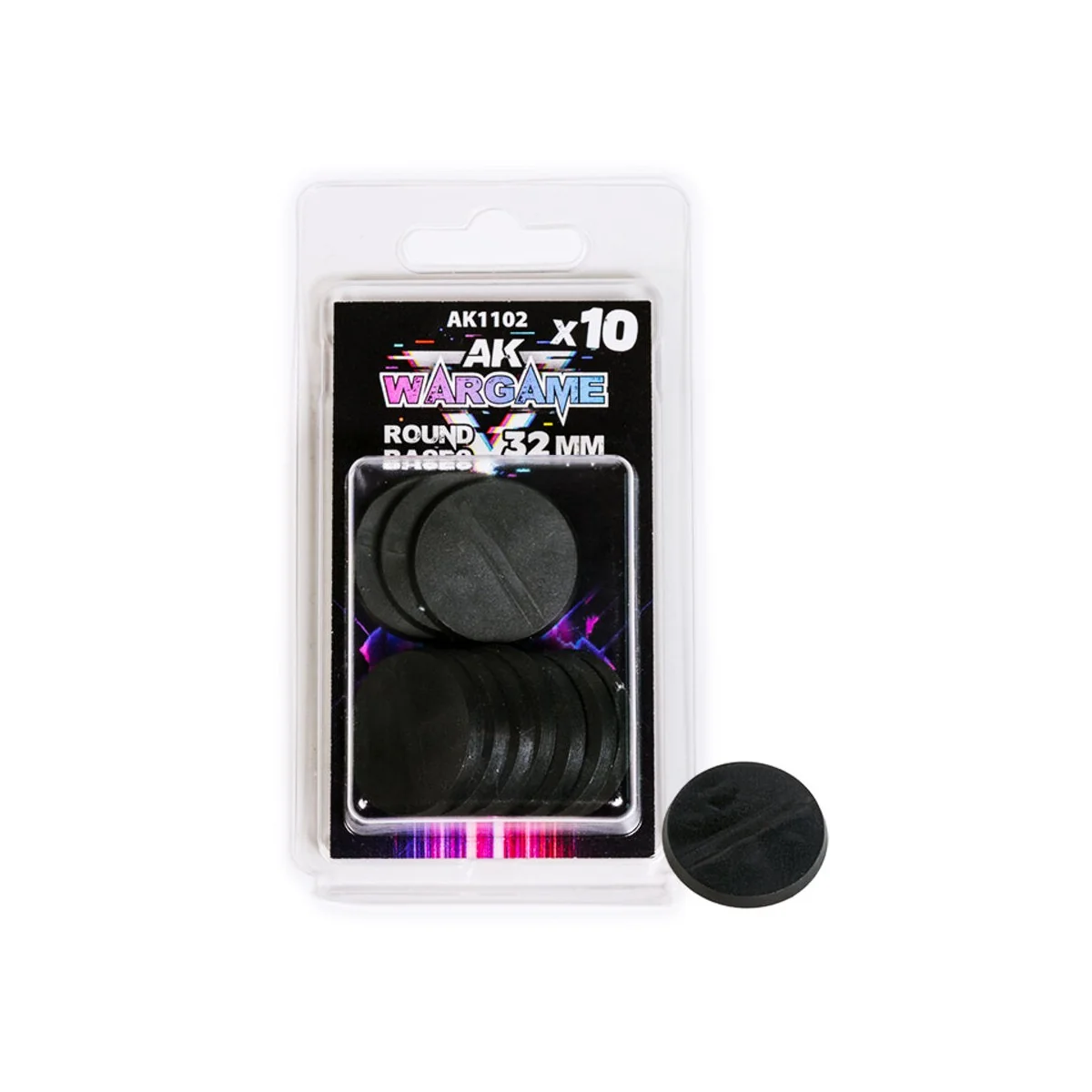 PLASTIC WARGAME BASES. ROUND BASE 32mm - AK Interactive AK1102
