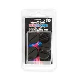 PLASTIC WARGAME BASES. ROUND BASE WITH LIP 25mm - AK Interactive AK...