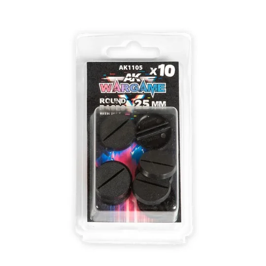 PLASTIC WARGAME BASES. ROUND BASE WITH LIP 25mm - AK Interactive AK...