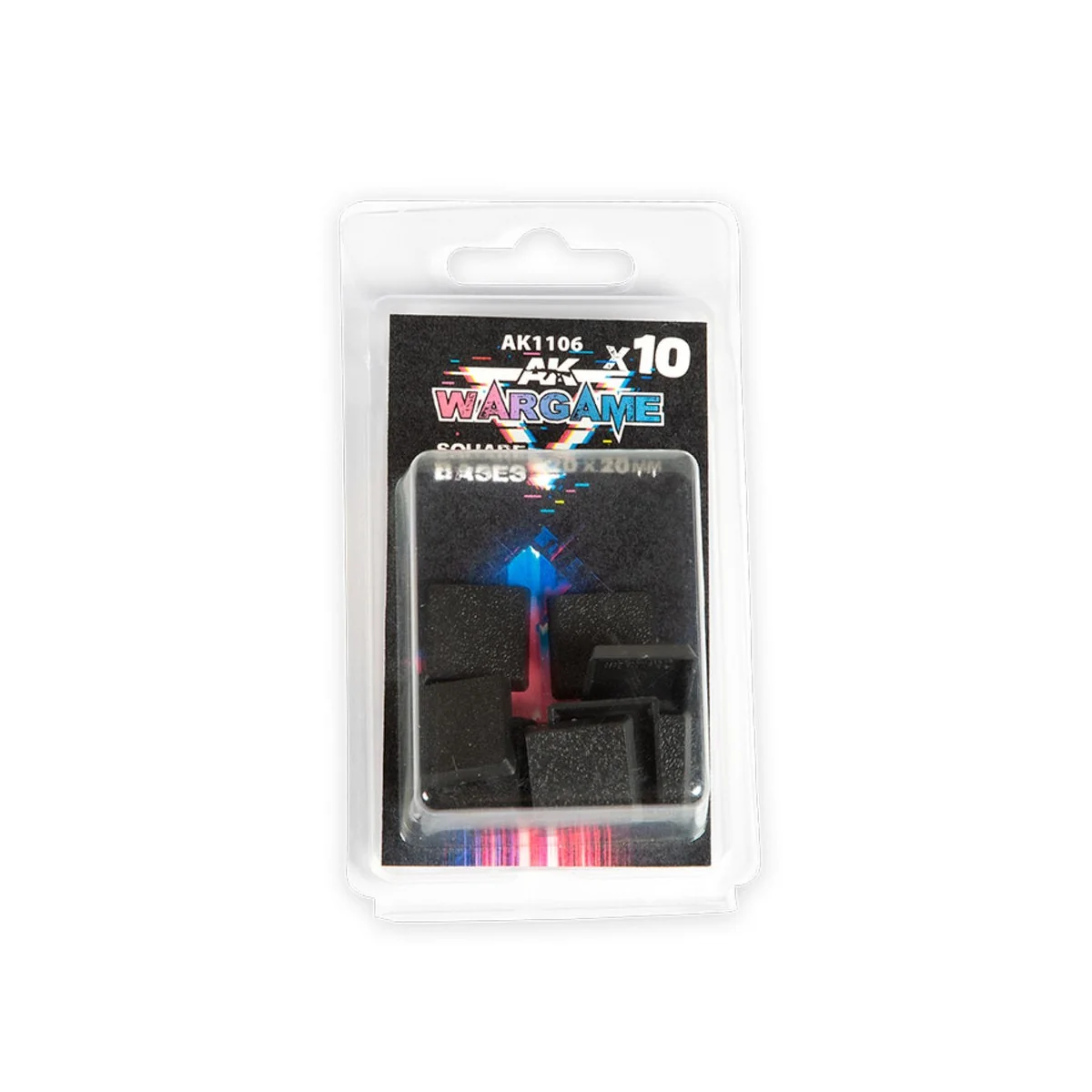 PLASTIC WARGAME BASES. SQUARE BASE 20x20mm - AK Interactive AK1106