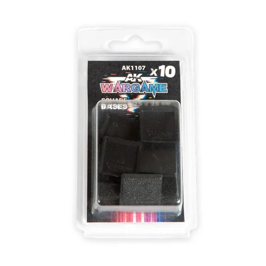 PLASTIC WARGAME BASES. SQUARE BASE 25x25mm - AK Interactive AK1107