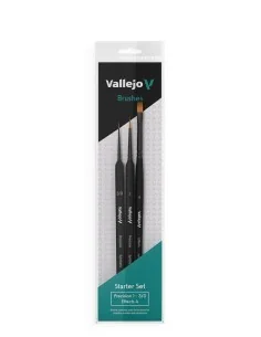 Starter Set (Round No.1 & 3/0 Triangular Handle, Flat No.4, synthet...