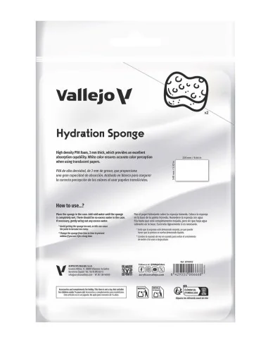 2 Reusable hydration sponges (220 x 140 mm) - Vallejo B90002