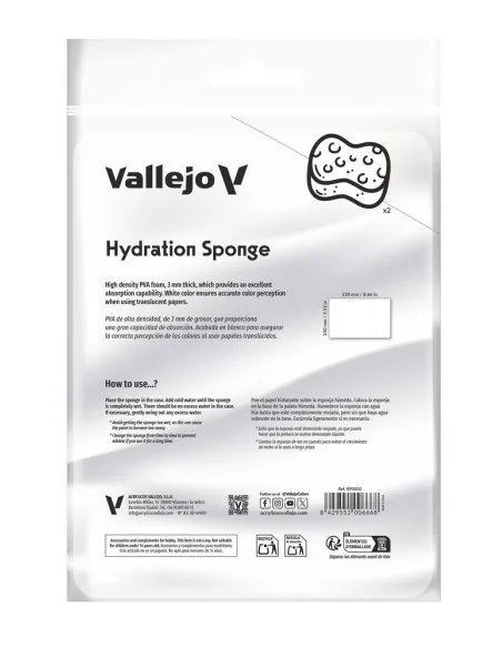 2 Reusable hydration sponges (220 x 140 mm) - Vallejo B90002