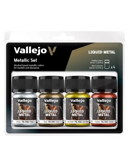 Liquid Metal: Alcoholbased Metallic Set Gold (2). Silver & Copper 3...