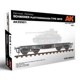 GERMAN RAILWAY SCHWERER PLATTFORMWAGEN TYME SSYS 1/35 - AK Interact...