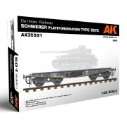 GERMAN RAILWAY SCHWERER PLATTFORMWAGEN TYME SSYS, 1/35 - AK Interac...