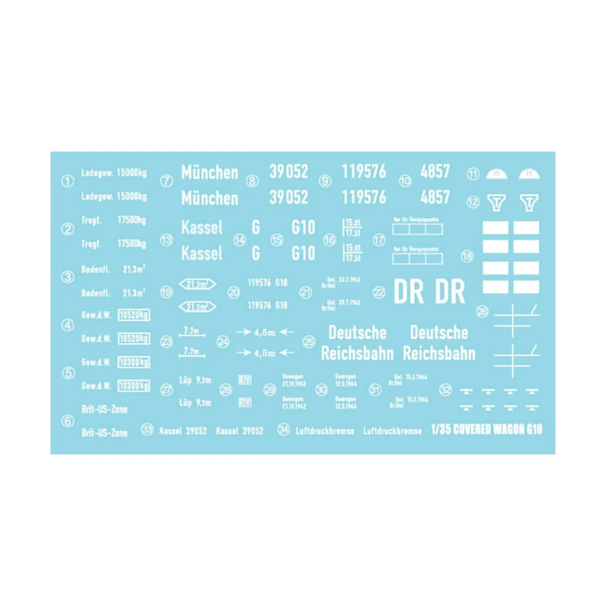 GERMAN RAILWAY COVERED G10 WAGON GEDECKTER GÜTERWAGEN G10 1/35 - AK...