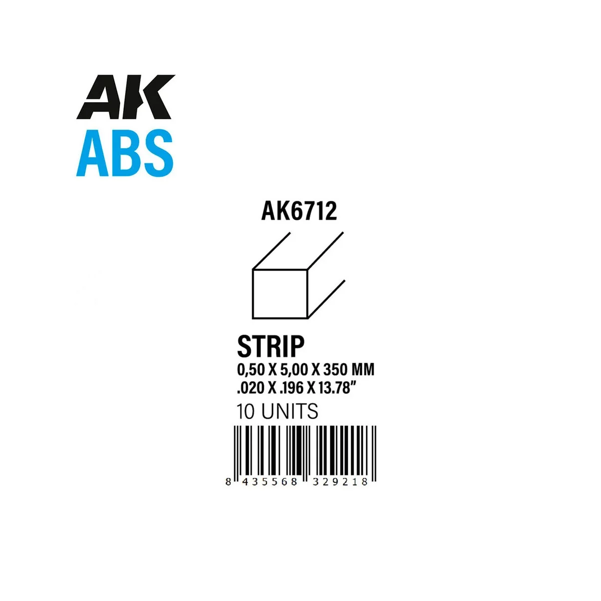 Strips 0.50 x 5.00 x 350mm - ABS STRIP - AK Interactive AK6712