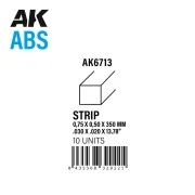 Strips 0.75 x 0.50 x 350mm - ABS STRIP - AK Interactive AK6713