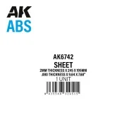 2mm thickness x 245 x 195mm - ABS SHEET - AK Interactive AK6742
