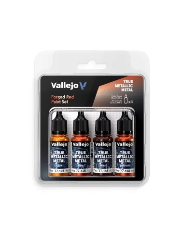 True Metallic Metal: Forged Red Paint Set (4) - Vallejo 77260