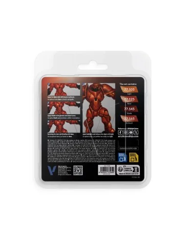 True Metallic Metal: Forged Red Paint Set (4) - Vallejo 77260
