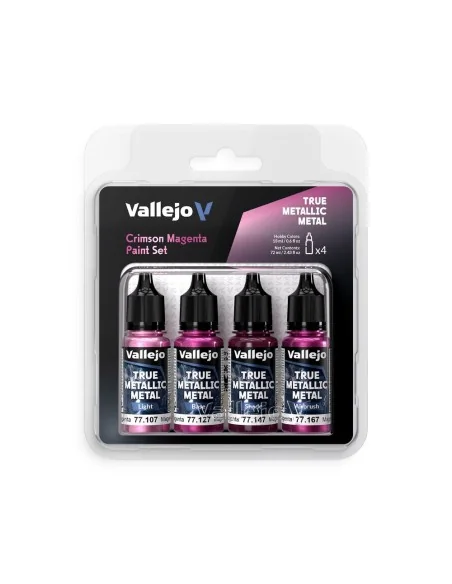 True Metallic Metal: Crimson Magenta Paint Set (4) - Vallejo 77261