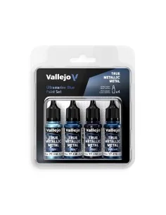 True Metallic Metal: Ultramarine Blue Paint Set (4) - Vallejo 77263