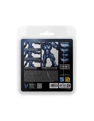 True Metallic Metal: Ultramarine Blue Paint Set (4) - Vallejo 77263