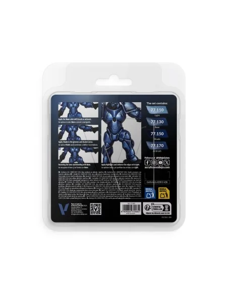 True Metallic Metal: Ultramarine Blue Paint Set (4) - Vallejo 77263