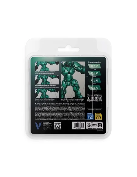 [NO_DESC] True Metallic Metal: Beetle Green Paint Set (4) - Vallejo...