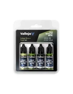 True Metallic Metal: Amber Green Paint Set (4) - Vallejo 77266