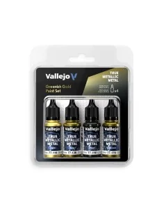 True Metallic Metal: Greenish Gold Paint Set (4) - Vallejo 77267