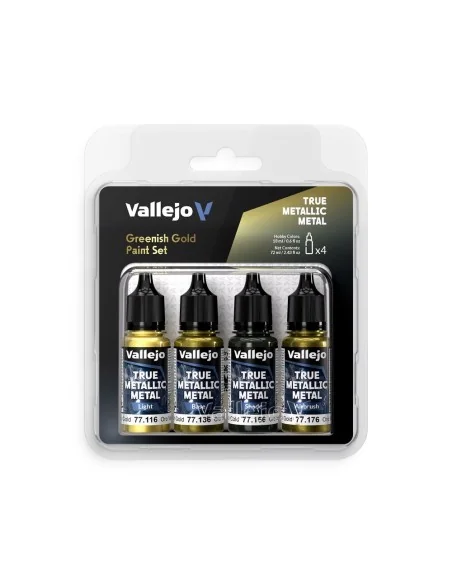 [NO_DESC] True Metallic Metal: Greenish Gold Paint Set (4) - Vallej...