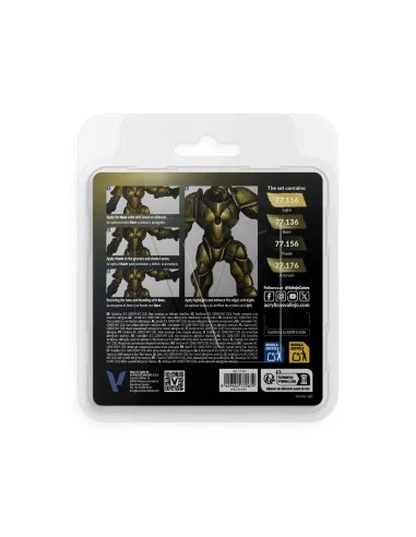 True Metallic Metal: Greenish Gold Paint Set (4) - Vallejo 77267
