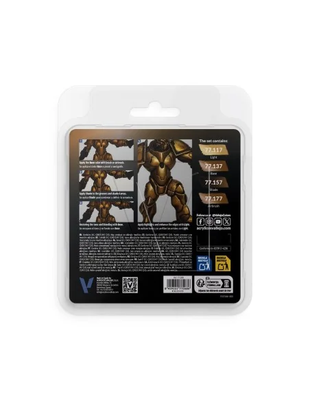 True Metallic Metal: Arcane Gold Paint Set (4) - Vallejo 77268