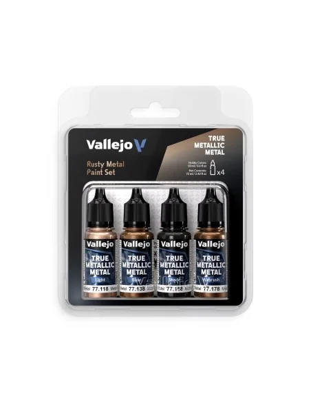 True Metallic Metal: Rusty Metal Paint Set (4) - Vallejo 77269