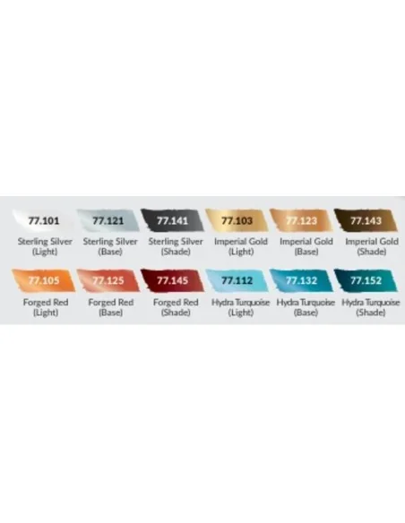 True Metallica Metal: Starter Set (12 colors set) - Vallejo 77272