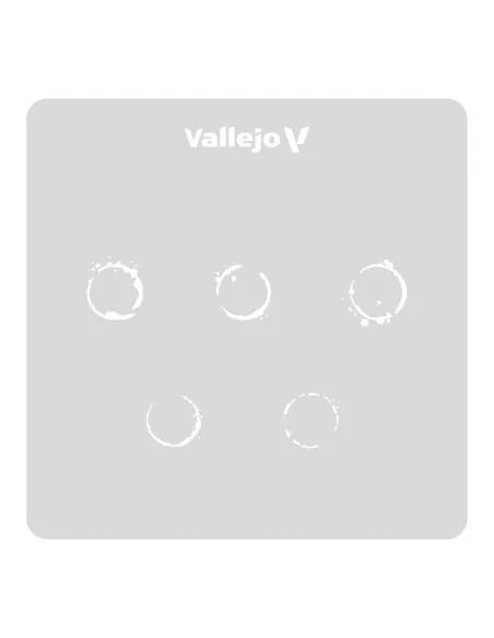 Vallejo Stencils: Drum Oil Marks 125 x 125 mm - Vallejo ST-AFV002
