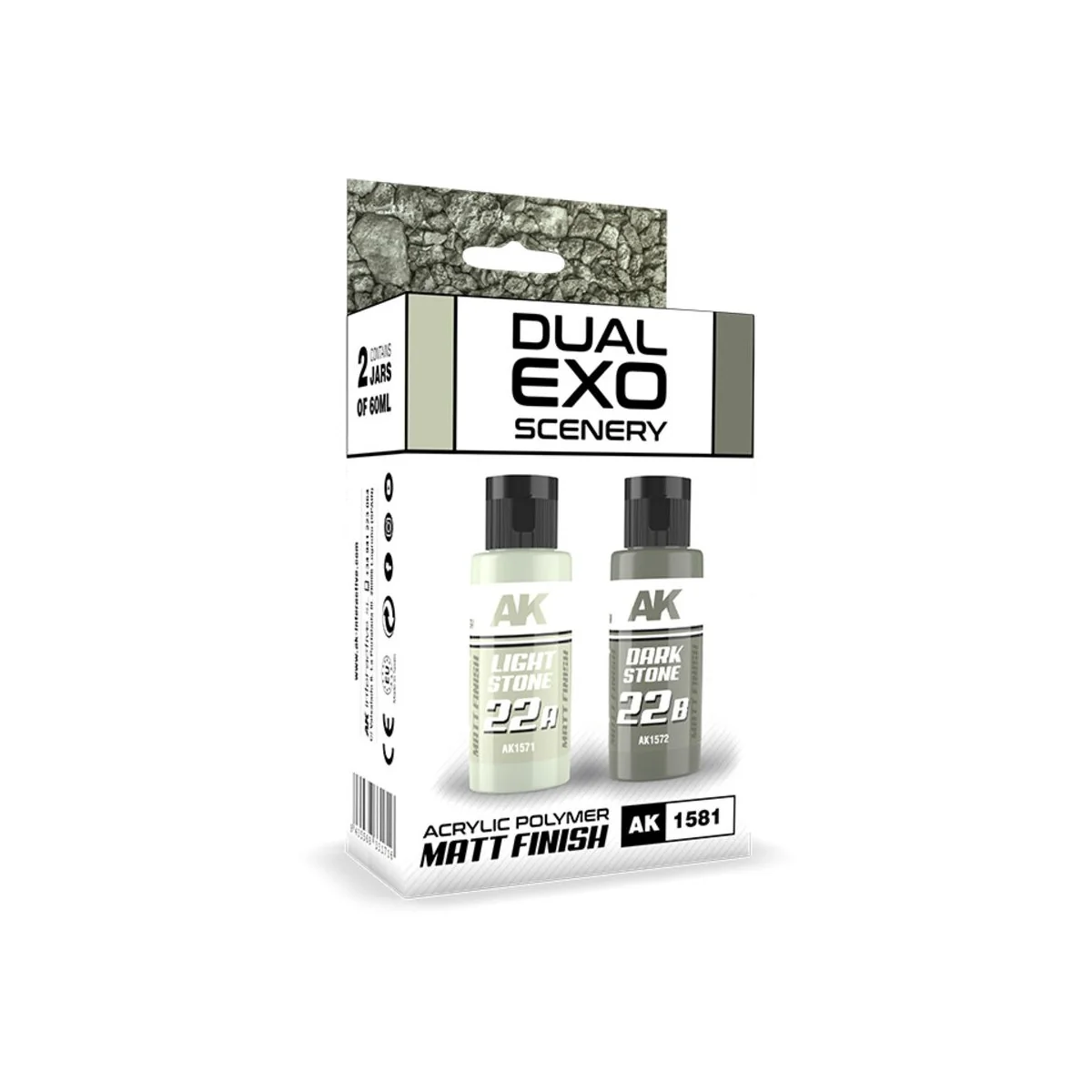 LIGHT STONE & DARK STONE DUAL EXO Set 22 - AK Interactive AK1581